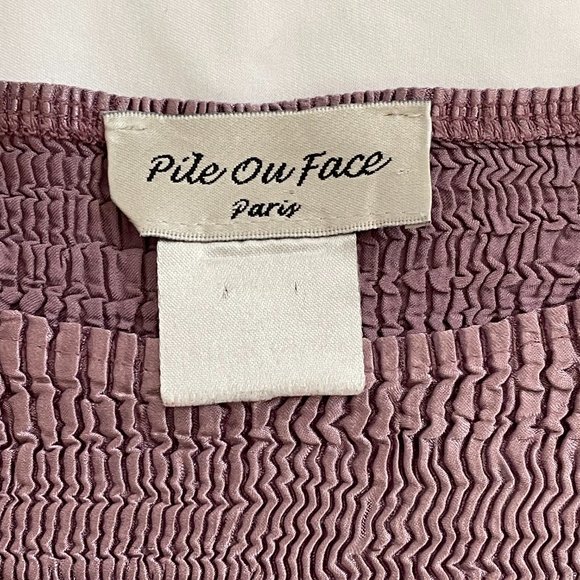 Pile Ou Face Paris Dusty Rose/Mauve Crinkle Shirt - Picture 5 of 11